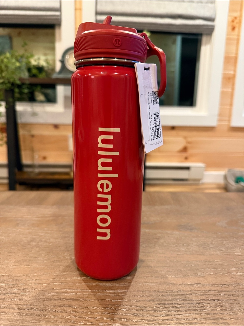 lululemon athletica Red Stainless 24 oz Water Bottle with Carry Handle